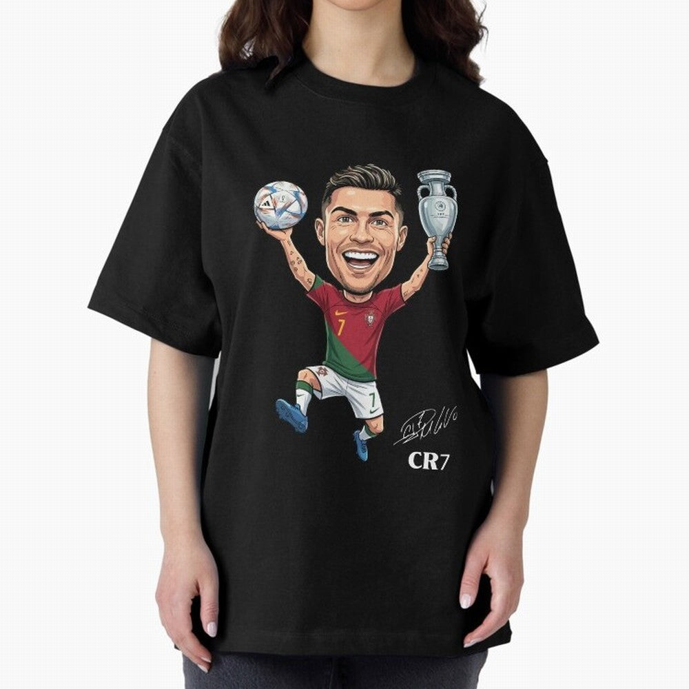 Cristiano Ronaldo Campion Oversized T-Shirt Live for the Drama of Match Day Hype around FIFA World Cup 2026 Group Stage, Mbappe, Brazil, Champion Mindset, Group Stage Buzz, Knockout Tension and Passionate Fan Culture; Ideal for Fans Who Follow