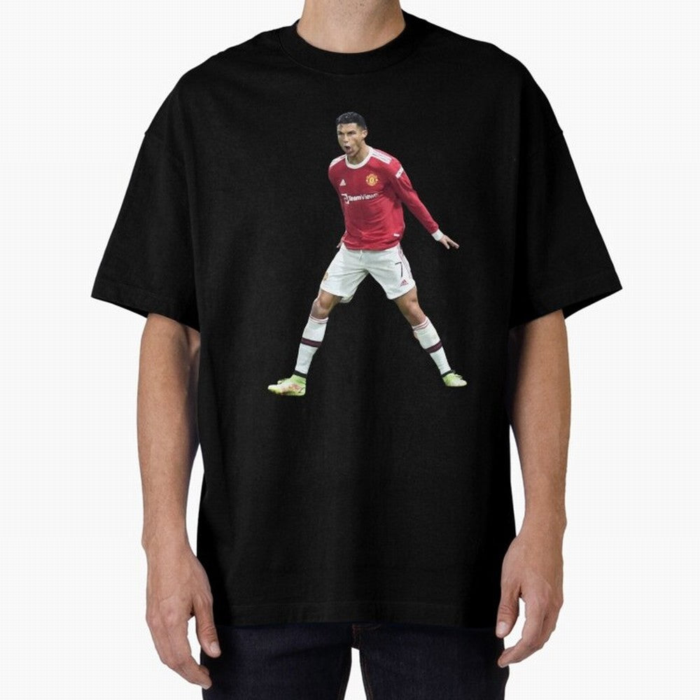 Ronaldo in Flight Oversized T-Shirt Bring a Champion Mindset to Global Football Passion for FIFA World Cup 2026 USA Canada Mexico, Highlighting CR7, France and Portugal, Supporter Pride, Iconic Celebrations, Legendary Names and Global Match Day