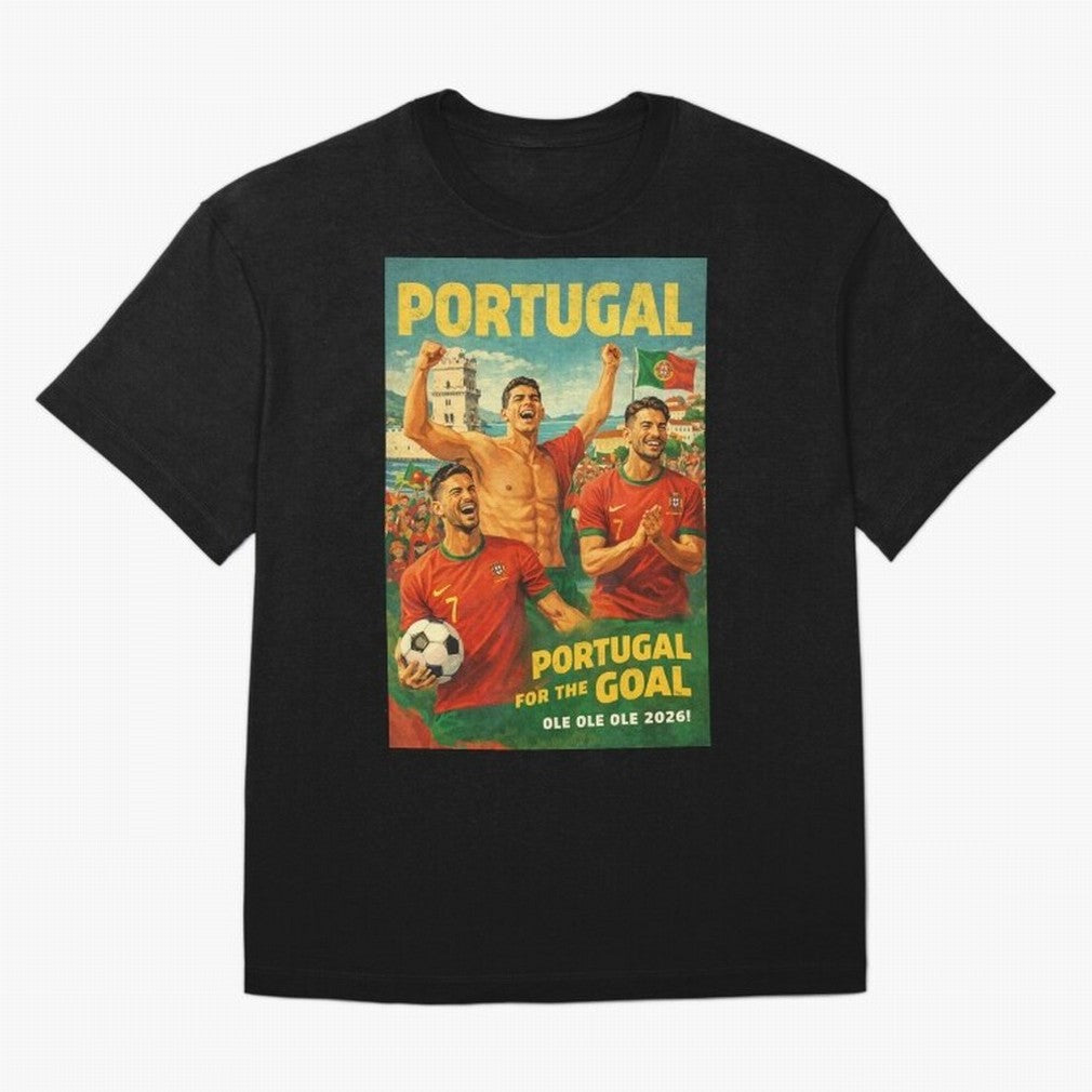 Portugal Lisbon Bel¨¦m Tower Cristiano Ronaldo FIFA World Cup Football Celebration Oversized T-Shirt Support Your Favorite Stars during Global Football Passion for FIFA World Cup 2026 USA Canada Mexico, Driven by Messi, Neymar and Mbappe, Brazil,