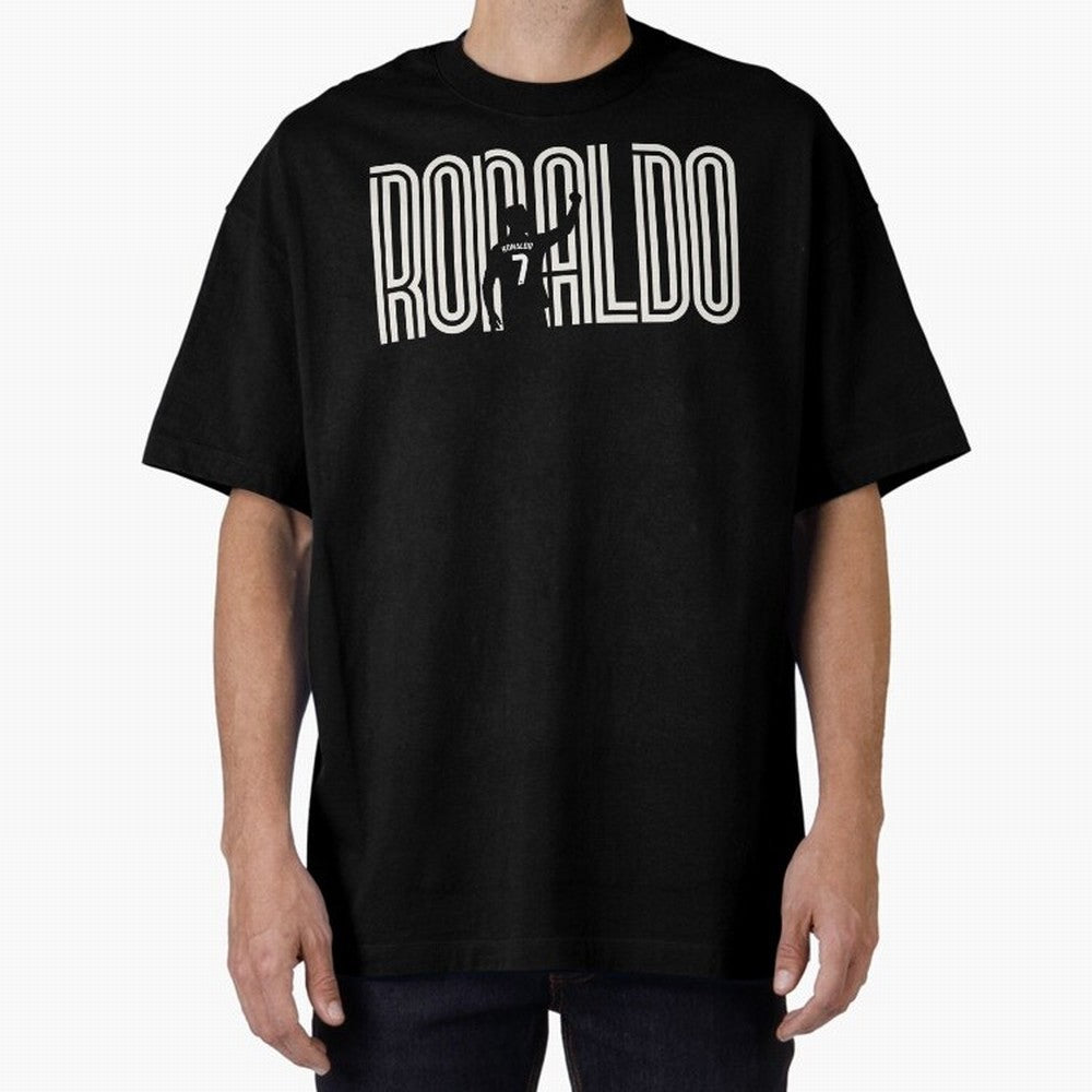 Fan Art - Cristiano Ronaldo (CR7) - Black Edition Oversized T-Shirt Celebrate Football Dreams Across FIFA World Cup 2026 Group Stage Connected to CR7, Portugal, Spain and Germany Energy, Global Supporter Spirit, Legendary Goals, National Colors and