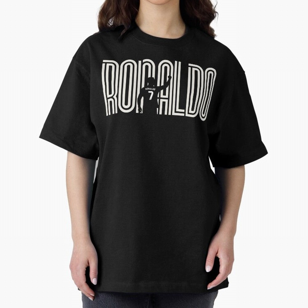 Fan Art - Cristiano Ronaldo (CR7) - Black Edition Oversized T-Shirt Celebrate Football Dreams Across FIFA World Cup 2026 Group Stage Connected to CR7, Portugal, Spain and Germany Energy, Global Supporter Spirit, Legendary Goals, National Colors and