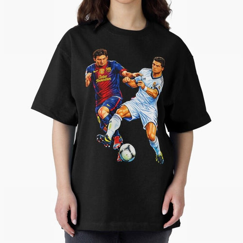 2 GOATS Oversized T-Shirt Enjoy the Biggest Football Party of FIFA World Cup 2026 Spirit, Featuring France, Messi, Neymar and Mbappe, Worldwide Fan Energy, Dramatic Goals, Stadium Lights and Championship Celebrations; Ideal for Fans Who Follow