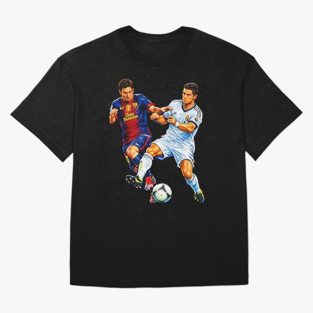 2 GOATS Oversized T-Shirt Enjoy the Biggest Football Party of FIFA World Cup 2026 Spirit, Featuring France, Messi, Neymar and Mbappe, Worldwide Fan Energy, Dramatic Goals, Stadium Lights and Championship Celebrations; Ideal for Fans Who Follow