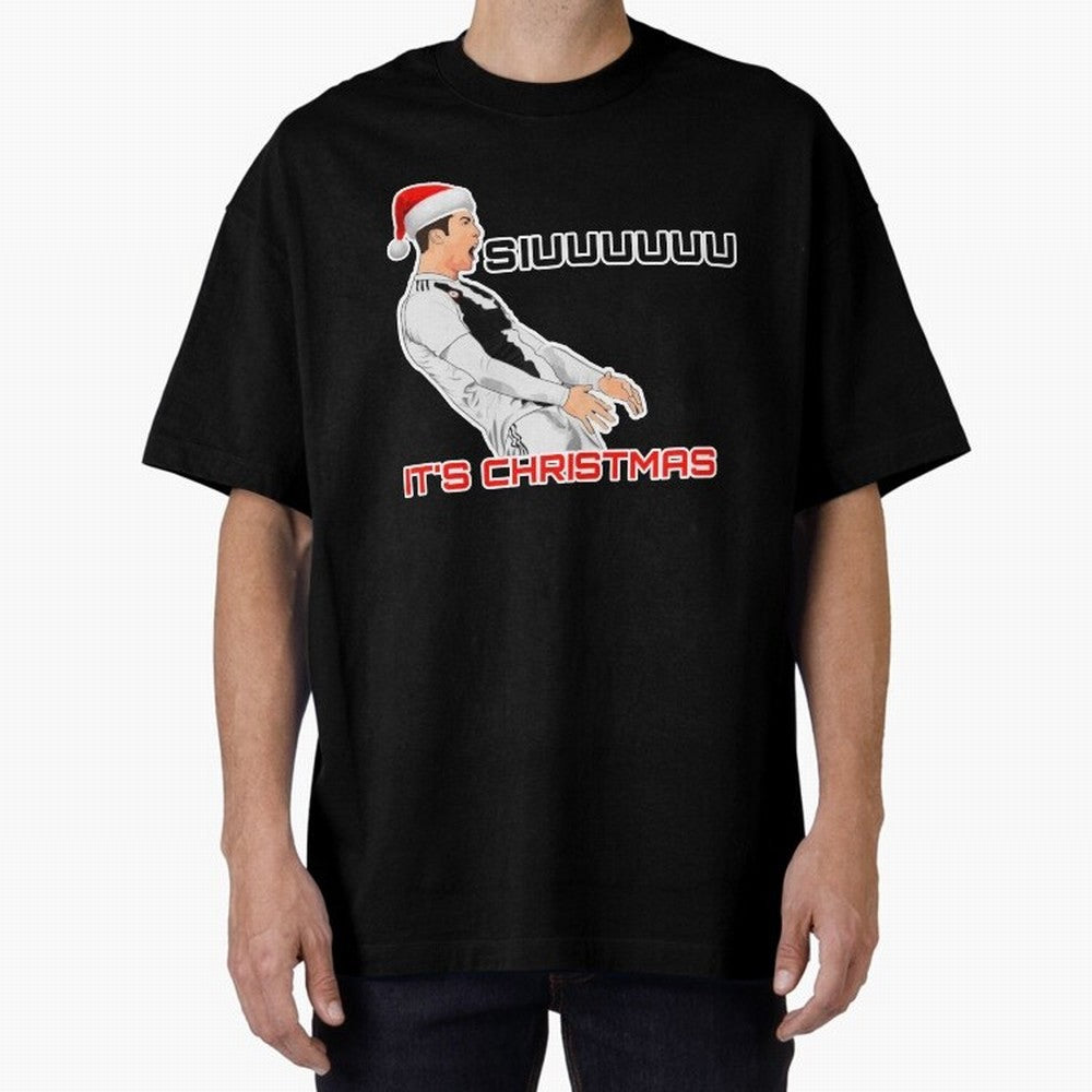Siuuuuuu CR7 Christmas funny Oversized T-Shirt Show Championship Spirit for FIFA World Cup 2026 Group Stage Featuring CR7 and Messi, England and Germany Energy, Fan Favorite Moments, National Team Passion, Big Match Drama and Soccer History; Ideal