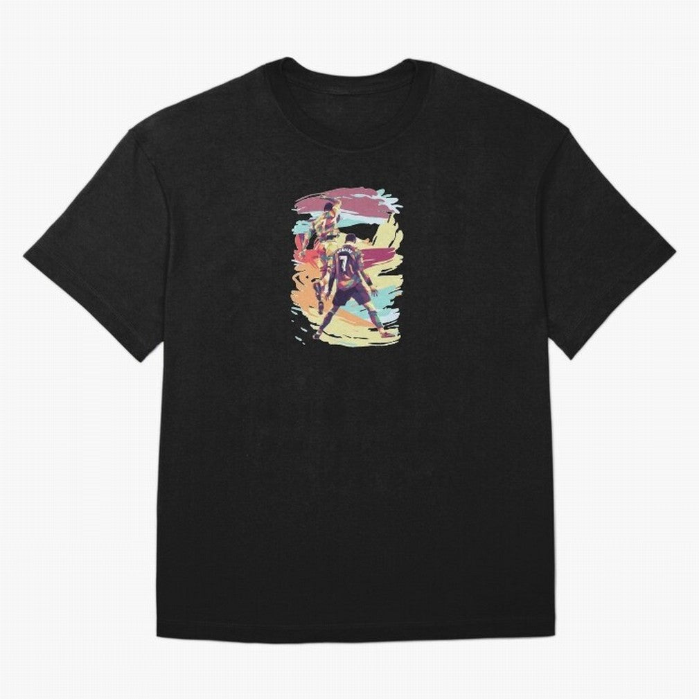 Illustration Cristiano Ronaldo CR7 Oversized T-Shirt Bring Home Match Day Hype around FIFA World Cup 2026 USA Canada Mexico, Cristiano Ronaldo, Haaland and CR7, Brazil, Retro Football Energy, Iconic Rivalries, Trophy Chase Drama and Stadium