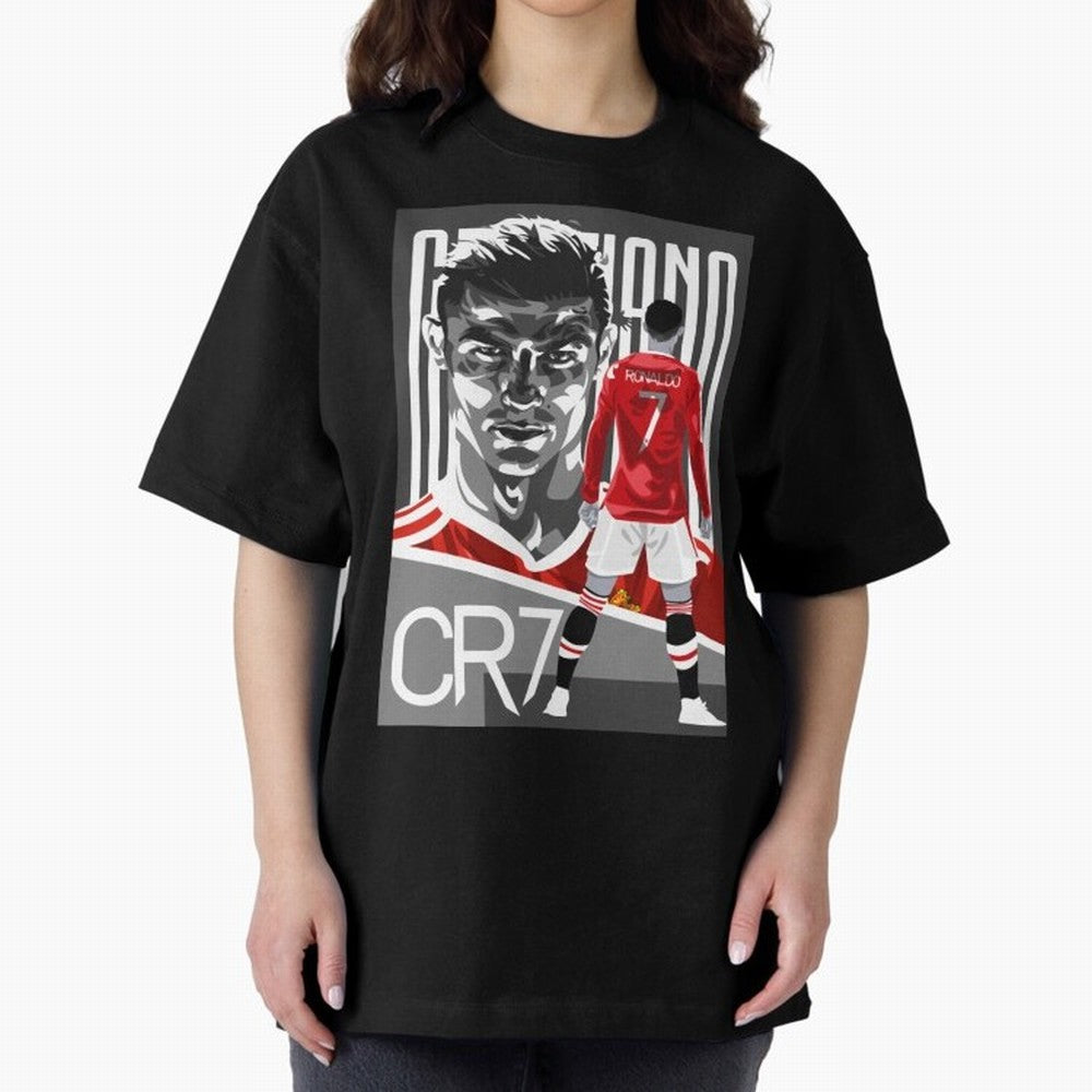 Cristiano Ronaldo in Red Oversized T-Shirt Share the Excitement of FIFA World Cup 2026 Group Stage Spirit, Celebrating Germany, Mbappe, Global Supporter Spirit, Legendary Goals, National Colors and Tournament Celebration; Great for Supporters Who