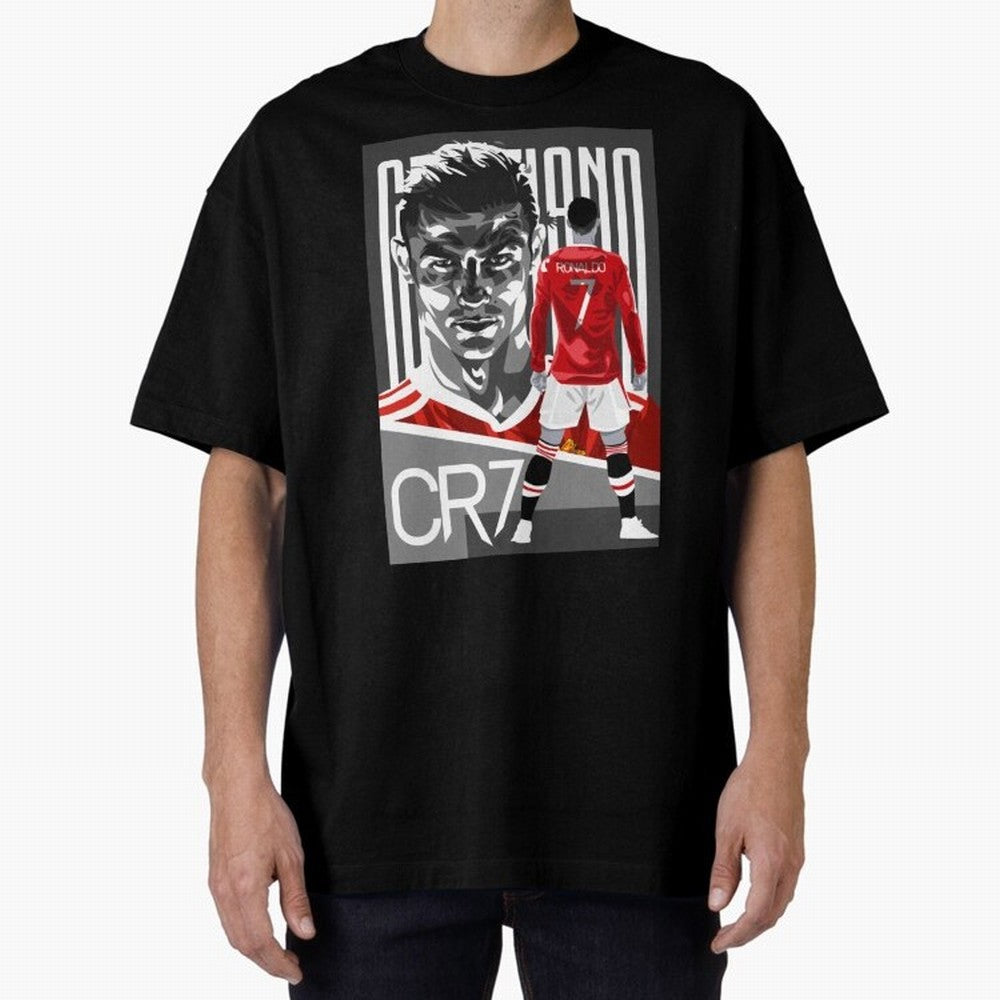 Cristiano Ronaldo in Red Oversized T-Shirt Share the Excitement of FIFA World Cup 2026 Group Stage Spirit, Celebrating Germany, Mbappe, Global Supporter Spirit, Legendary Goals, National Colors and Tournament Celebration; Great for Supporters Who