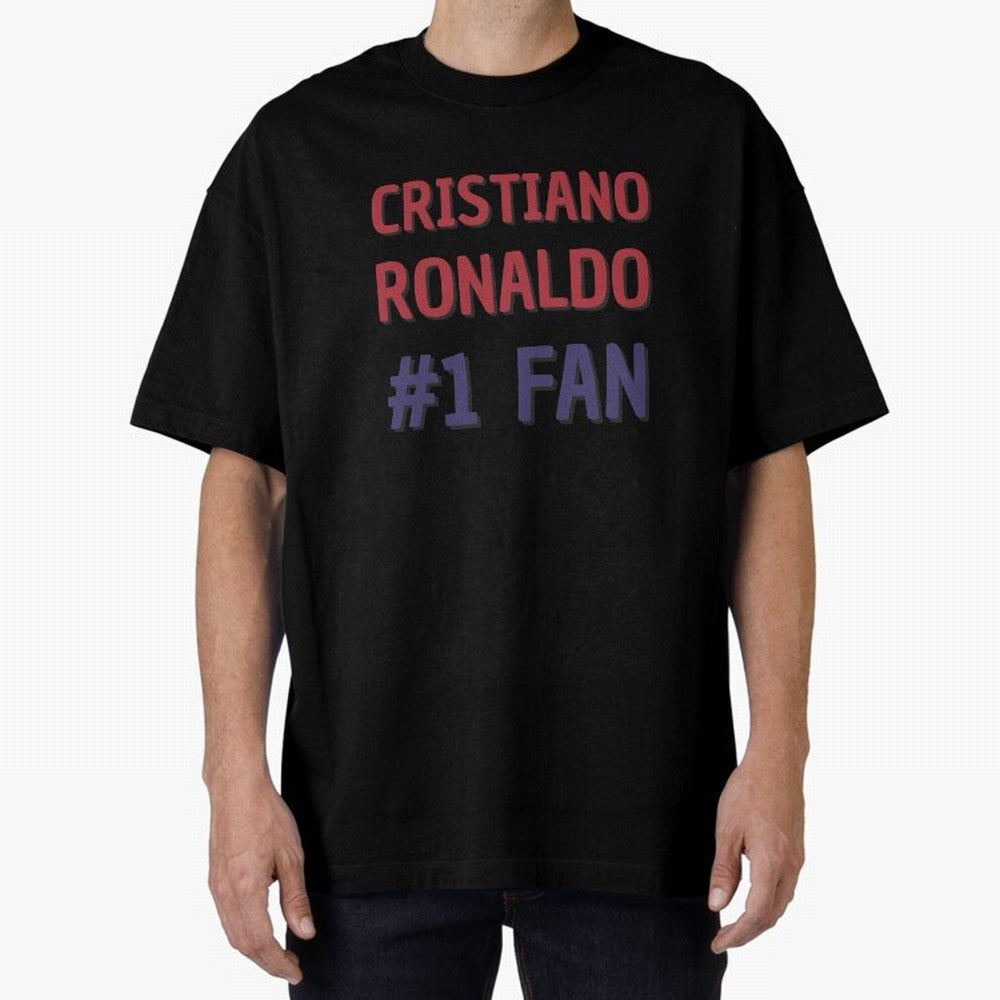 Cristiano Ronaldo - #1 Fan Oversized T-Shirt Represent FIFA World Cup 2026 USA Canada Mexico Driven by Mbappe and Neymar, Spain Energy, Game Day Rituals, Football Legends, Country Pride and the Road to the Final; Ideal for Fans Who Follow Messi,