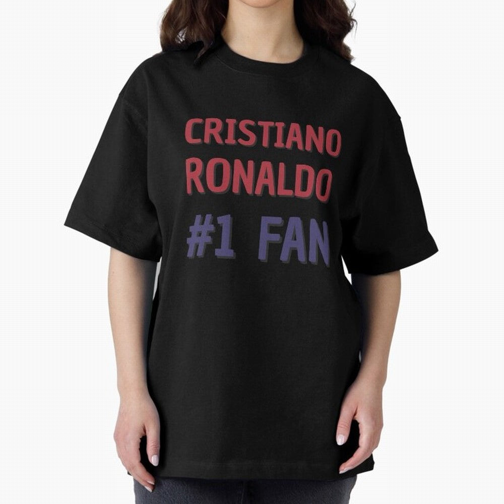 Cristiano Ronaldo - #1 Fan Oversized T-Shirt Represent FIFA World Cup 2026 USA Canada Mexico Driven by Mbappe and Neymar, Spain Energy, Game Day Rituals, Football Legends, Country Pride and the Road to the Final; Ideal for Fans Who Follow Messi,