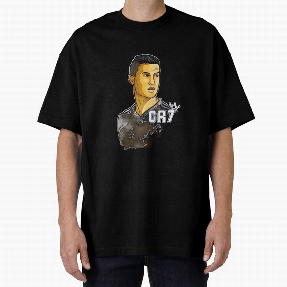 Cristiano Ronaldo digital art Oversized T-Shirt Bring a Champion Mindset to Match Day Hype around FIFA World Cup 2026, Messi, CR7 and Mbappe, Brazil, Champion Mindset, Group Stage Buzz, Knockout Tension and Passionate Fan Culture; Perfect for