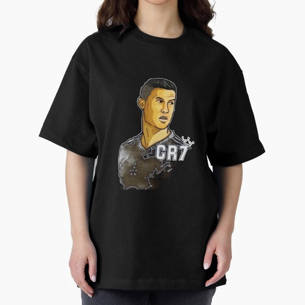 Cristiano Ronaldo digital art Oversized T-Shirt Bring a Champion Mindset to Match Day Hype around FIFA World Cup 2026, Messi, CR7 and Mbappe, Brazil, Champion Mindset, Group Stage Buzz, Knockout Tension and Passionate Fan Culture; Perfect for
