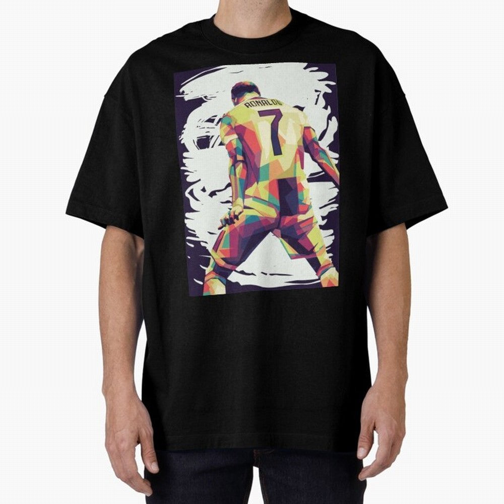 Cristiano Ronaldo Art cristiano ronaldo Oversized T-Shirt Show Championship Spirit for Global Football Passion for FIFA World Cup 2026, with Messi and Cristiano Ronaldo, England, France and Netherlands, Global Supporter Spirit, Legendary Goals,