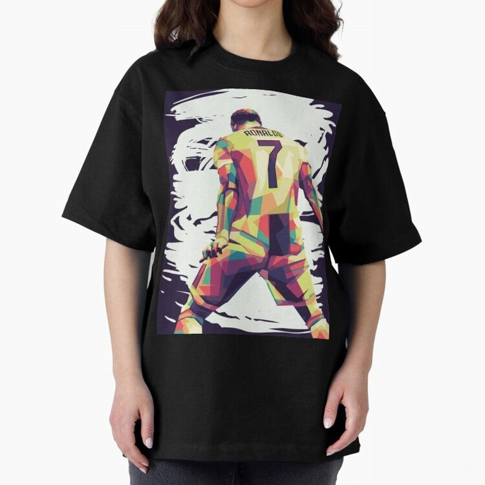 Cristiano Ronaldo Art cristiano ronaldo Oversized T-Shirt Show Championship Spirit for Global Football Passion for FIFA World Cup 2026, with Messi and Cristiano Ronaldo, England, France and Netherlands, Global Supporter Spirit, Legendary Goals,