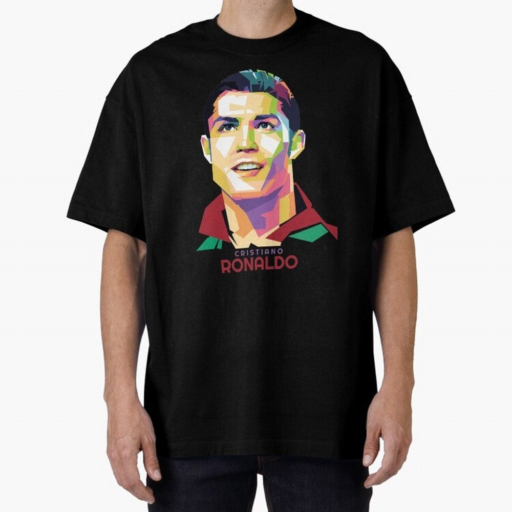 Geometric Celebrity Cristiano Ronaldo Oversized T-Shirt Celebrate the Next Chapter of Match Day Hype around FIFA World Cup 2026 Group Stage, Neymar, Argentina and Brazil, Stadium Memories, Football Loyalty, International Chants and Championship