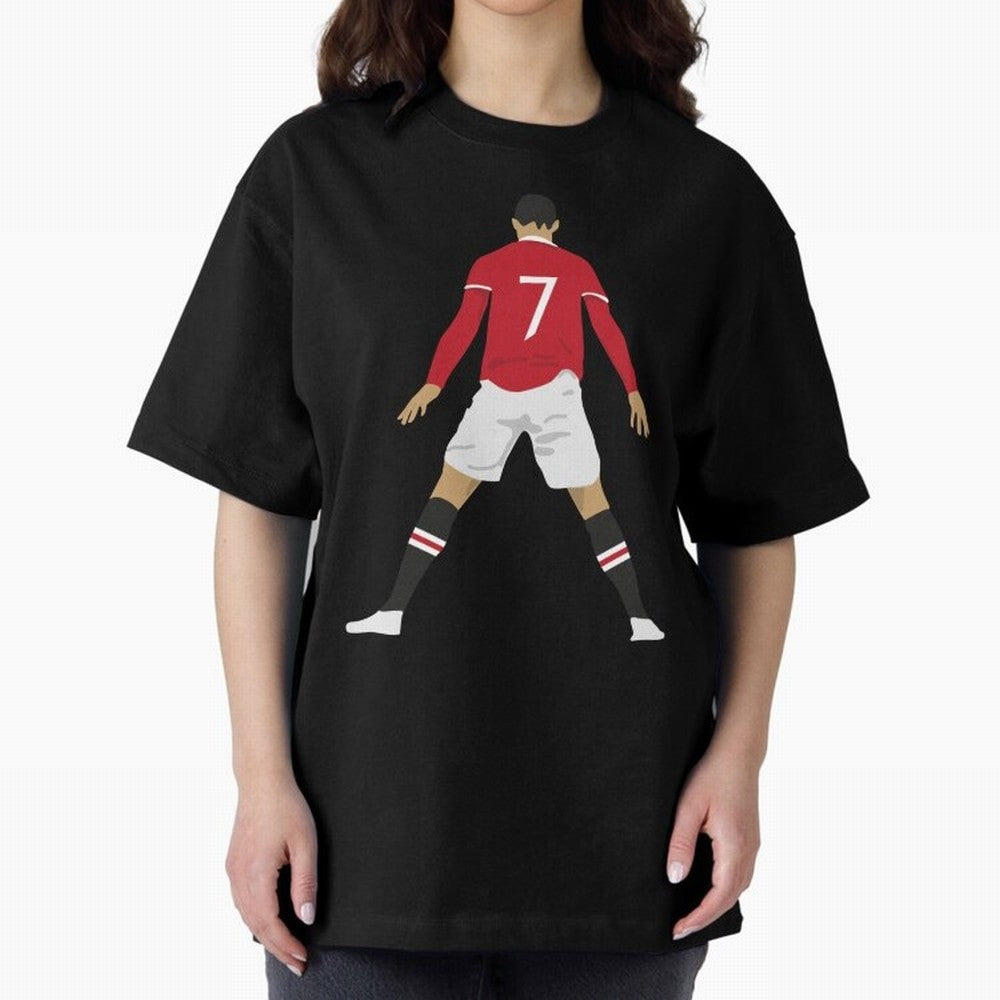 CR7 Man U SIIIIIUUUUUUU (Celebration) Oversized T-Shirt Support Your Favorite Stars during FIFA World Cup 2026 USA Canada Mexico for Fans of Mbappe and Neymar and Spain, Bringing Football History, Final Match Energy, Crowd Noise and Once in a