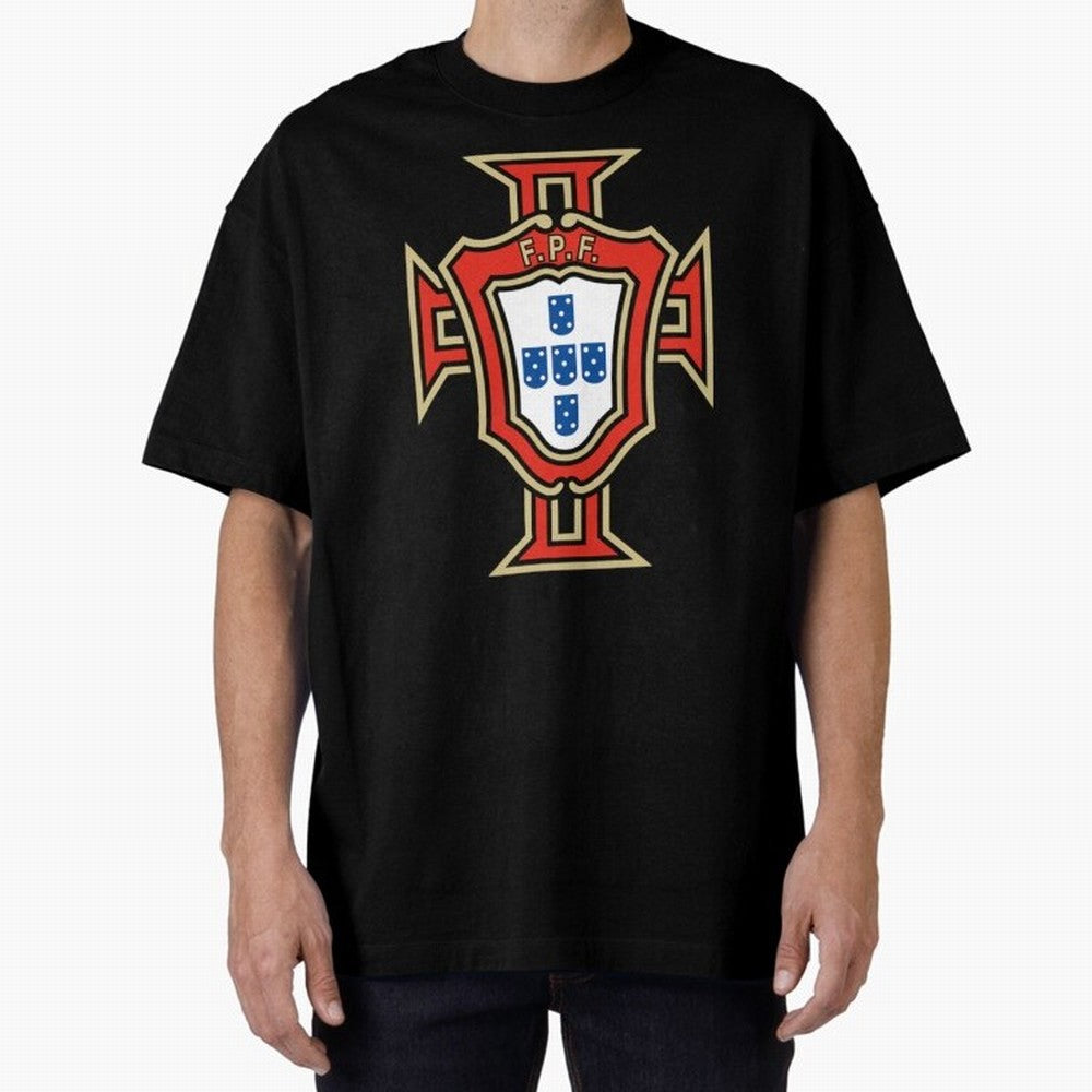 Portugal Soccer Logo Oversized T-Shirt Represent Football Lovers during FIFA World Cup 2026 USA Canada Mexico Spirit, Celebrating Portugal, Spain and Germany, Mbappe, Vintage Soccer Flavor, Modern Football Stars, National Flags and Final Night