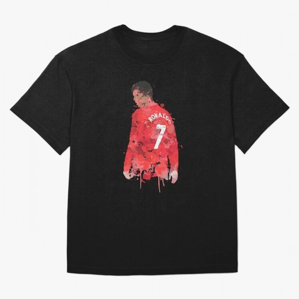Cristiano Ronaldo - Manchester United Legend Art Oversized T-Shirt Fuel Your Fan Pride for Global Football Passion for FIFA World Cup 2026 USA Canada Mexico, Celebrating Mbappe, Argentina, Sports Nostalgia, International Competition, Famous Players