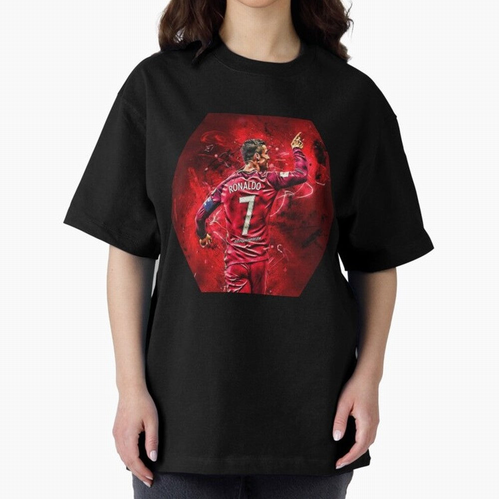 CR7 Art Oversized T-Shirt Turn Up for Match Day Hype around FIFA World Cup 2026 Group Stage, Messi, Spain, Tournament Hype, Historic Matchups, Family Viewing Parties and Global Sports Pride; Made for Collectors Who Enjoy Iconic Players, Country