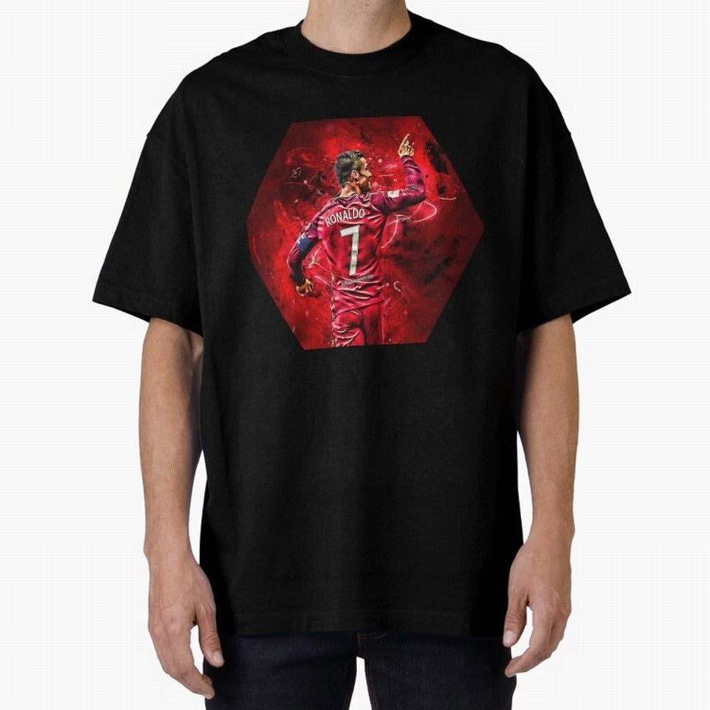 CR7 Art Oversized T-Shirt Turn Up for Match Day Hype around FIFA World Cup 2026 Group Stage, Messi, Spain, Tournament Hype, Historic Matchups, Family Viewing Parties and Global Sports Pride; Made for Collectors Who Enjoy Iconic Players, Country