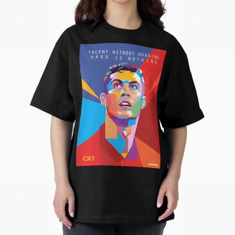 Cristiano Ronaldo Oversized T-Shirt Join FIFA World Cup 2026 Spirit, Featuring Brazil, Messi, Neymar and Mbappe, Fan Favorite Moments, National Team Passion, Big Match Drama and Soccer History; Ideal for Football Dads, Football Moms, Friends,