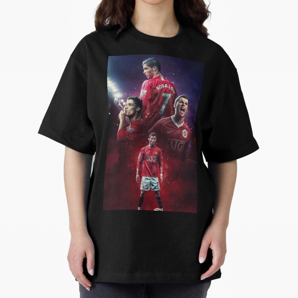 Cristiano Ronaldo dos Santos Aveiro Art Oversized T-Shirt Keep Football History Alive during the FIFA World Cup 2026 Group Stage Journey through Messi Highlights, Argentina and Brazil Pride, Football Passion, Legendary Performances, Festival Vibes