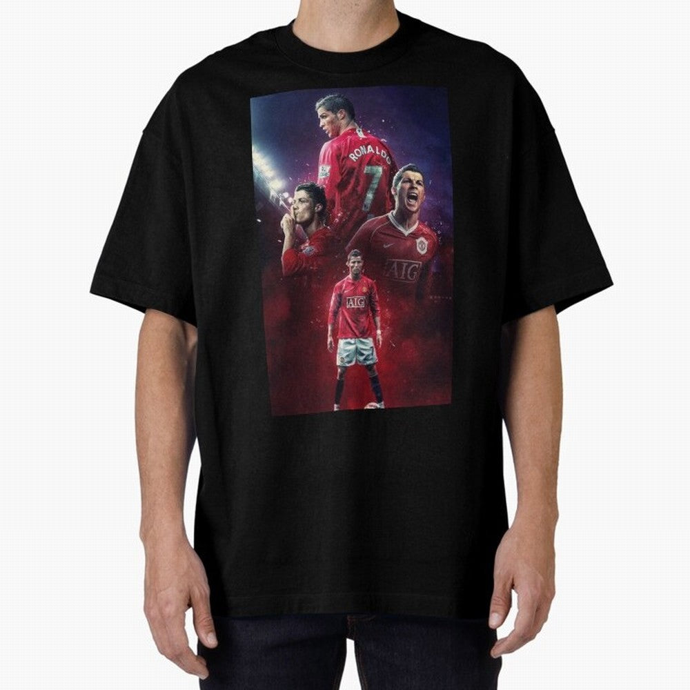 Cristiano Ronaldo dos Santos Aveiro Art Oversized T-Shirt Keep Football History Alive during the FIFA World Cup 2026 Group Stage Journey through Messi Highlights, Argentina and Brazil Pride, Football Passion, Legendary Performances, Festival Vibes