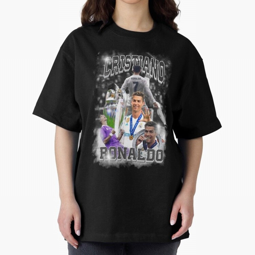 Cristiano Ronaldo Oversized T-Shirt Celebrate Rivalries and Pride in FIFA World Cup 2026 Connected to Mbappe and Neymar, Spain and Netherlands Energy, Game Day Rituals, Football Legends, Country Pride and the Road to the Final; Built for Supporters