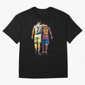 Cristiano Ronaldo and Messi Wpap Art Oversized T-Shirt Upgrade Match Day Hype around FIFA World Cup 2026, Mbappe and Neymar, Argentina, Retro Football Energy, Iconic Rivalries, Trophy Chase Drama and Stadium Atmosphere; Ideal for Football Dads,