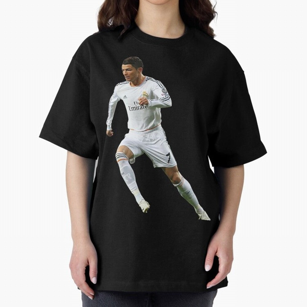 Cristiano Ronaldo Oversized T-Shirt Relive the Noise and Pride of Global Football Passion for FIFA World Cup 2026 Group Stage, Centered on Neymar, Haaland and Cristiano Ronaldo, Spain, Football Festival Excitement, Trophy Ambitions, Country