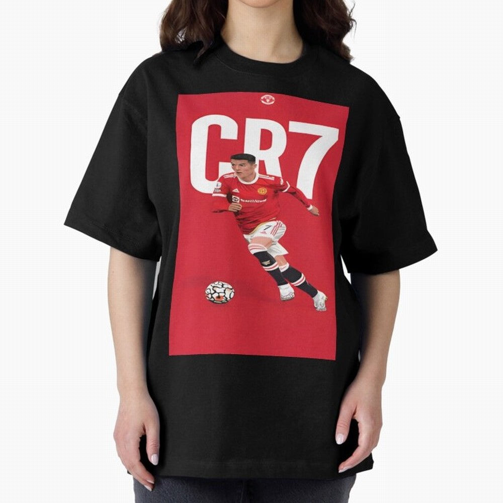Cr7 Oversized T-Shirt Follow the Road to FIFA World Cup 2026 Group Stage Capturing CR7 and Messi, England Energy, Championship Spirit, Famous Goals, Roaring Crowds and International Football Unity; Great for Watch Parties, Sports Bars, Family