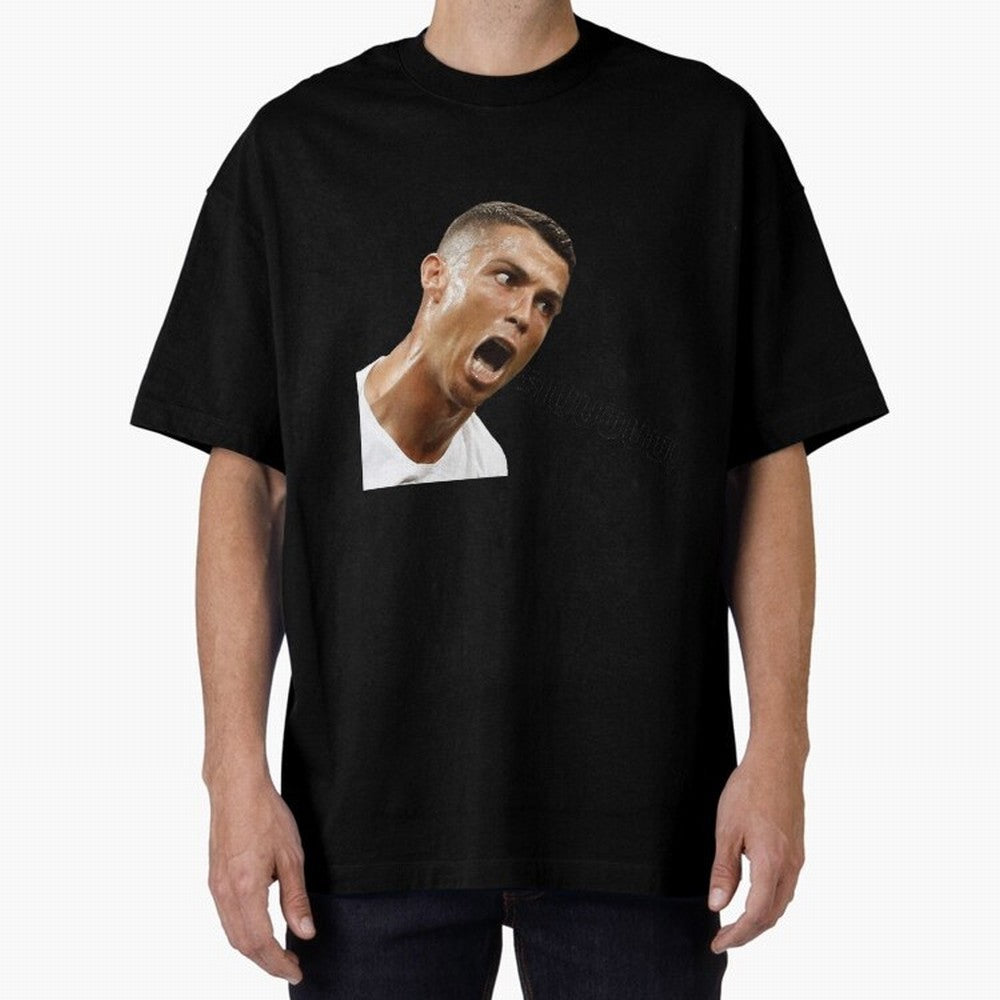Cristiano Ronaldo Siuuu Meme Oversized T-Shirt Relive FIFA World Cup 2026 for Fans of Haaland and France, Bringing Retro Football Energy, Iconic Rivalries, Trophy Chase Drama and Stadium Atmosphere; Great for Supporters Who Love Legendary Players,