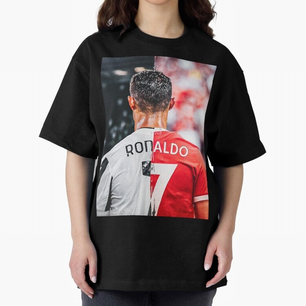 Cristiano Ronaldo , Manchester Star , Football Poster 2122 Star Oversized T-Shirt Show Your Stadium Side during FIFA World Cup 2026 Group Stage for Fans of Mbappe and Neymar and Argentina, Bringing Global Supporter Spirit, Legendary Goals, National