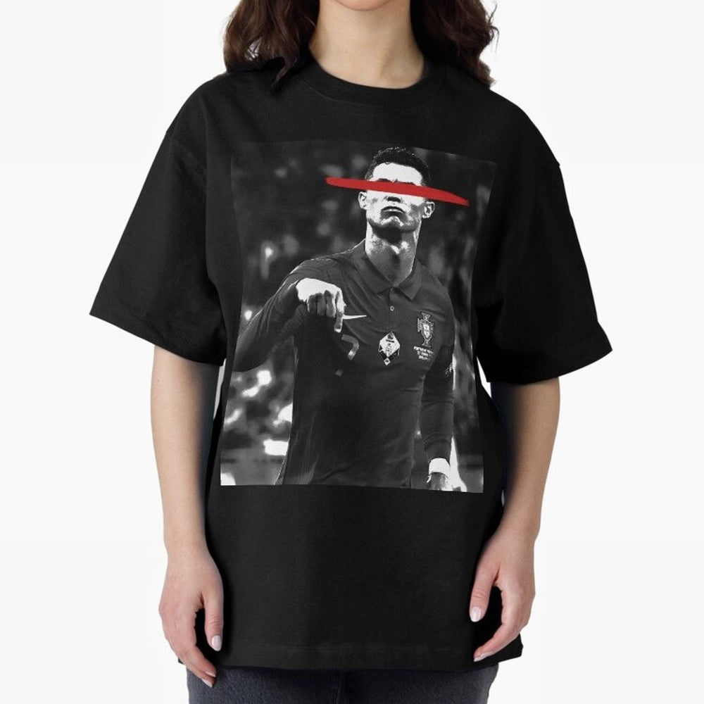 Cristiano in Rubrum Plaga Oversized T-Shirt Show Fan Pride Across Global Football Passion for FIFA World Cup 2026 Group Stage, Featuring Neymar, Argentina, France and Brazil, Champion Mindset, Group Stage Buzz, Knockout Tension and Passionate Fan