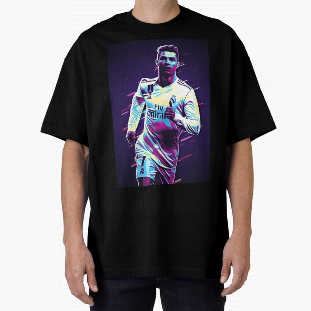 Cr7 Oversized T-Shirt Honor Match Day Hype around FIFA World Cup 2026 Group Stage, Haaland and Mbappe, England and Germany, Global Supporter Spirit, Legendary Goals, National Colors and Tournament Celebration; Ideal for Football Dads, Football