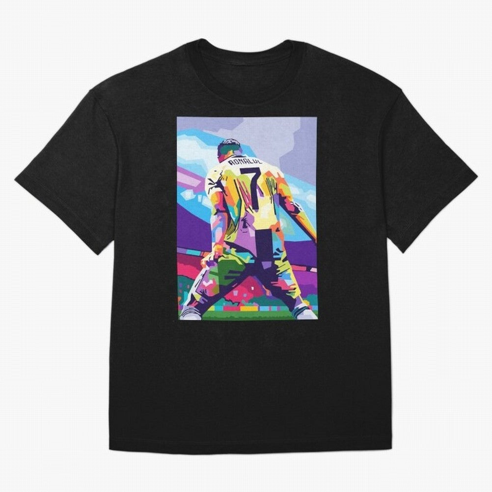 Cristiano Ronaldo Celebration Wpap Pop Art Oversized T-Shirt Celebrate Unforgettable Nights in FIFA World Cup 2026 Spirit, Celebrating England, Haaland, Game Day Rituals, Football Legends, Country Pride and the Road to the Final; Great for Watch