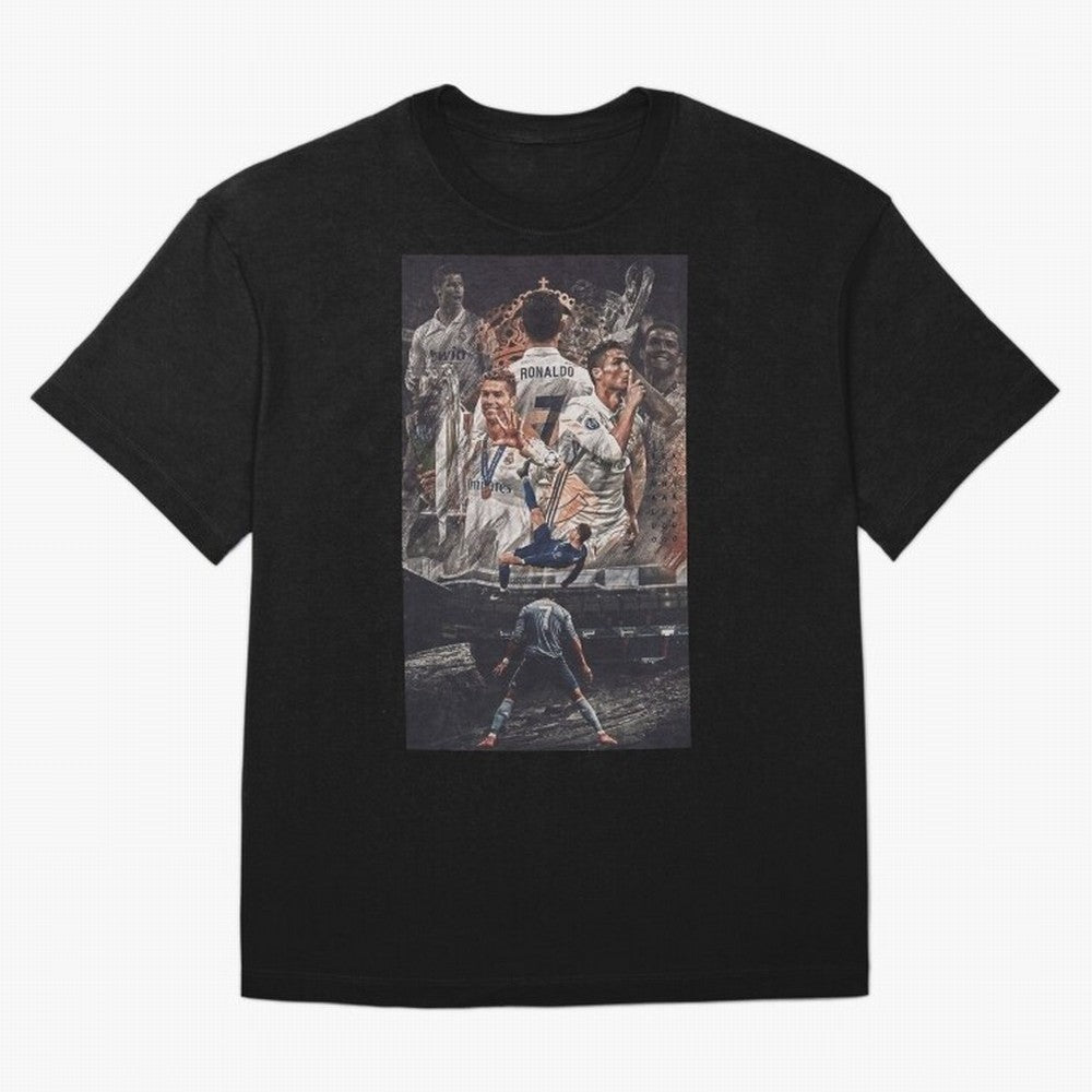 Cristiano Ronaldo Oversized T-Shirt Show Support during Global Football Passion for FIFA World Cup 2026 Group Stage, Highlighting Messi and Cristiano Ronaldo, Brazil, Retro Football Energy, Iconic Rivalries, Trophy Chase Drama and Stadium