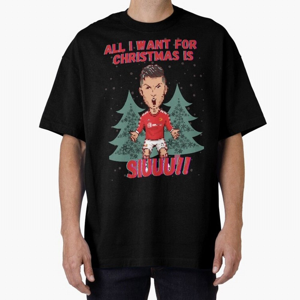 All I Want For Christmas is Siuuu Oversized T-Shirt Refresh Match Day Hype around FIFA World Cup 2026 Group Stage, Neymar, England, France and Netherlands, Football Festival Excitement, Trophy Ambitions, Country Rivalries and Star Player Buzz;
