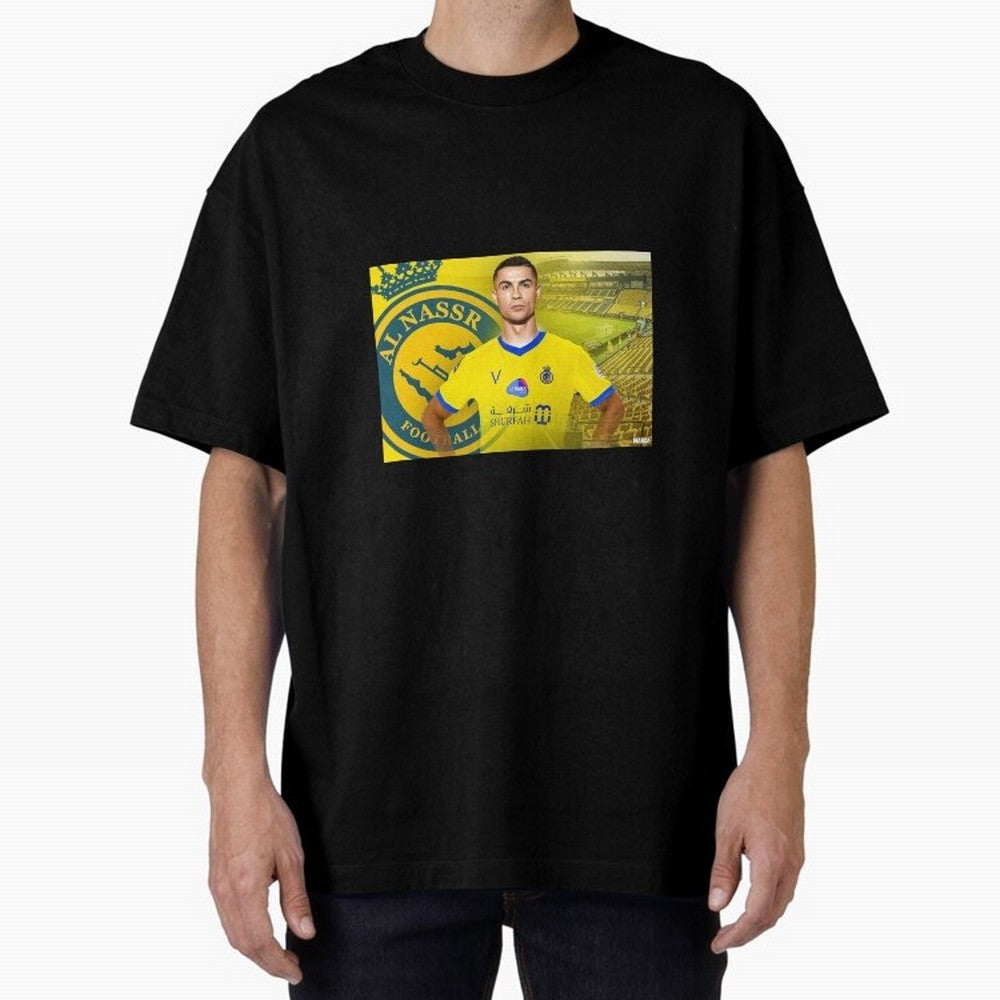 AL NASSR CRISTIANO RONALDO Oversized T-Shirt Relive Legendary Nights from FIFA World Cup 2026 for Fans of Cristiano Ronaldo and Brazil, Portugal and Argentina, Bringing Sports Nostalgia, International Competition, Famous Players and Unforgettable