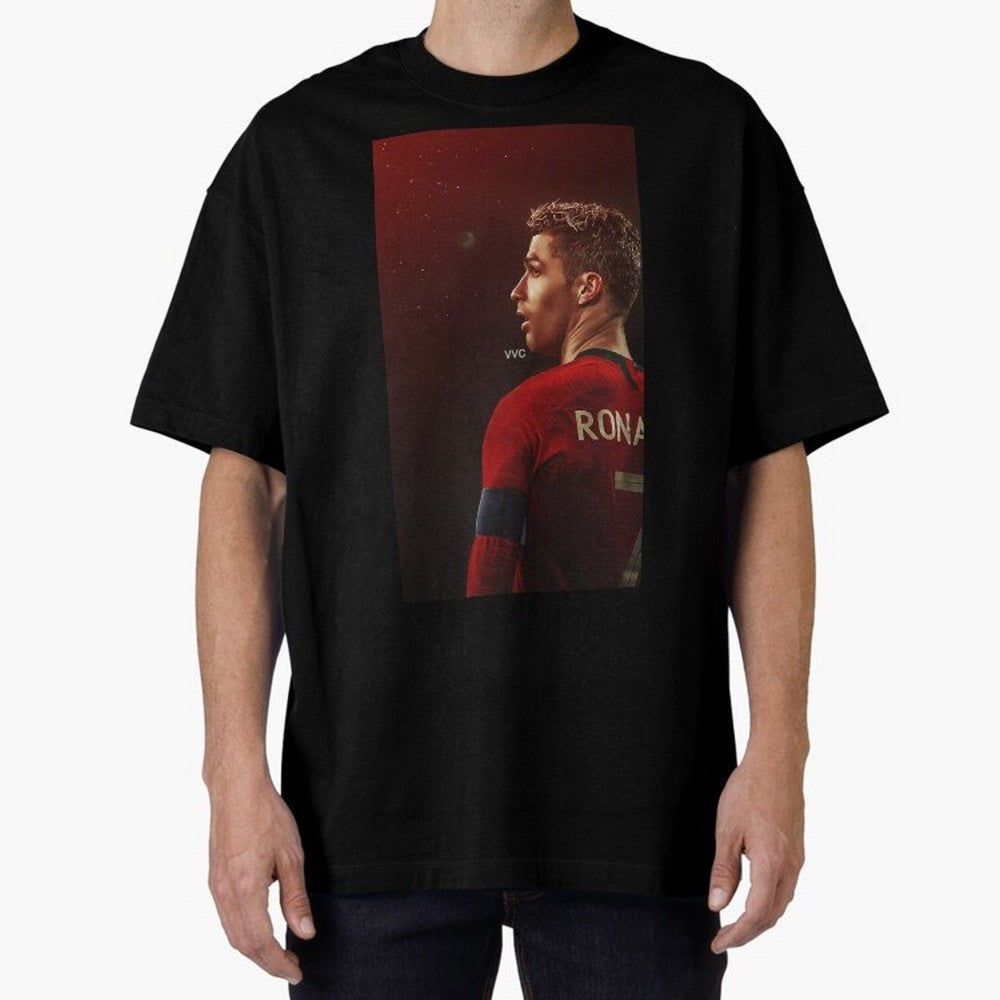 Art Ronaldo Wallpaper Oversized T-Shirt Celebrate Supporters United by Global Football Passion for FIFA World Cup 2026, Connected to Messi, CR7 and Mbappe, Portugal, Spain and Germany, Fan Favorite Moments, National Team Passion, Big Match Drama