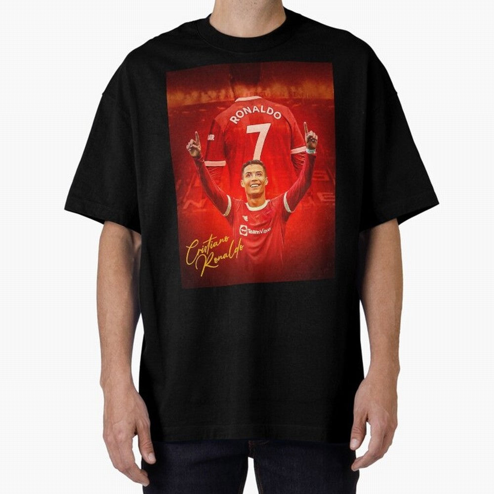 Cristiano Ronaldo ,Manchester 2022 Star, Football Poster, Ronaldo Gifts, Ronaldo Best Selling Oversized T-Shirt Live for the Drama of FIFA World Cup 2026 USA Canada Mexico for Fans of Neymar and England, France and Netherlands, Bringing Sports
