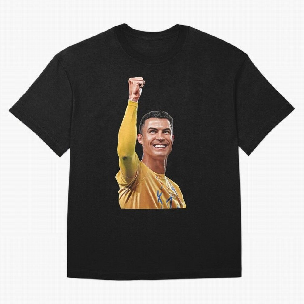 Cristiano Ronaldo - CR 7 Celebration Oversized T-Shirt Capture Global Football Passion for FIFA World Cup 2026, with Mbappe and Neymar, England and Germany, Supporter Pride, Iconic Celebrations, Legendary Names and Global Match Day Energy; Perfect