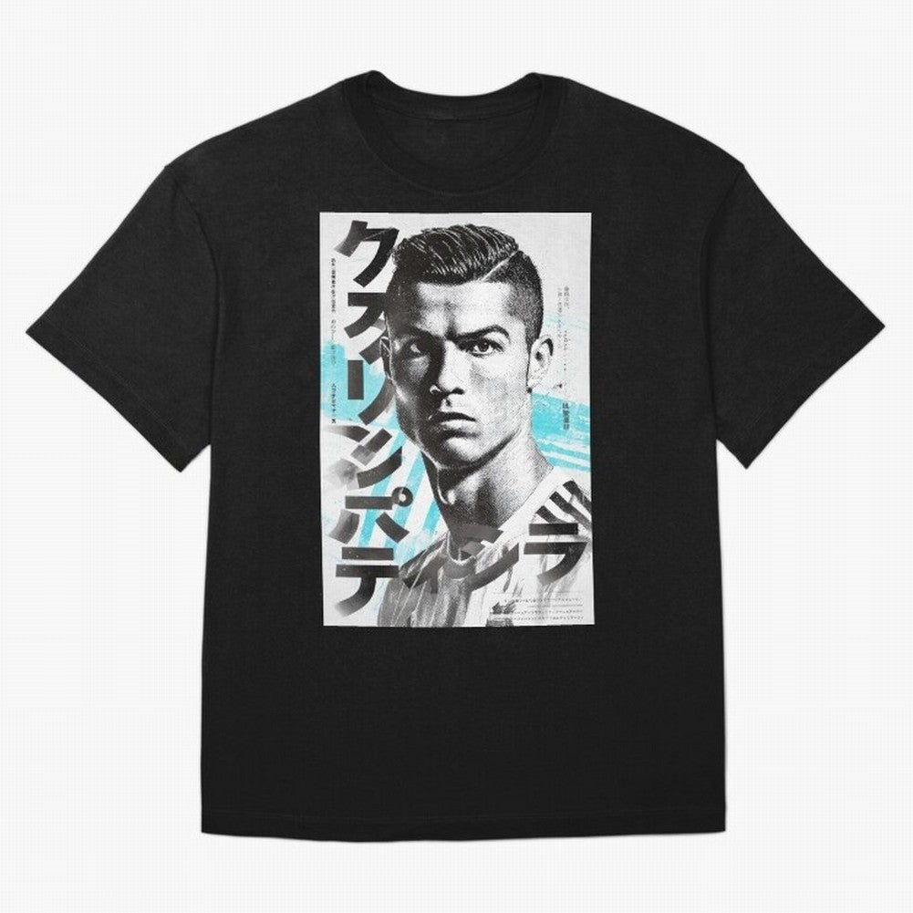Cristiano Japanese Poster Oversized T-Shirt Celebrate Soccer Greatness during the FIFA World Cup 2026 Group Stage Journey through Cristiano Ronaldo, Haaland and CR7 Highlights, Netherlands Pride, Championship Spirit, Famous Goals, Roaring Crowds