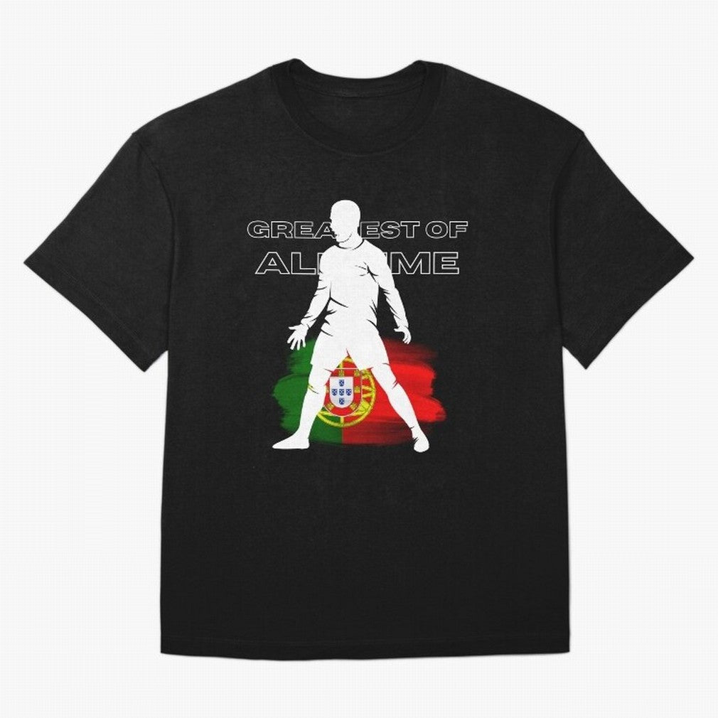 Cristiano Ronaldo Portugal Greatest Of All Time Oversized T-Shirt Keep the Match Day Mood of FIFA World Cup 2026 Group Stage for Fans of Messi, Neymar and Mbappe and Spain, Bringing Retro Football Energy, Iconic Rivalries, Trophy Chase Drama and