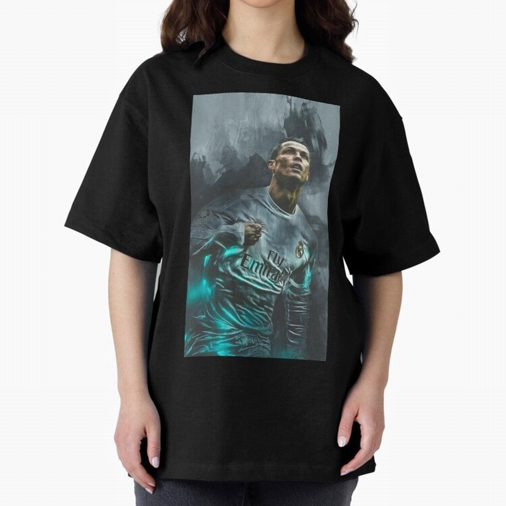 Cristiano Ronaldo Oversized T-Shirt Feel Global Football Passion for FIFA World Cup 2026, Driven by Haaland, Brazil, Football Passion, Legendary Performances, Festival Vibes and Supporter Community; Ideal for Football Dads, Football Moms, Friends,