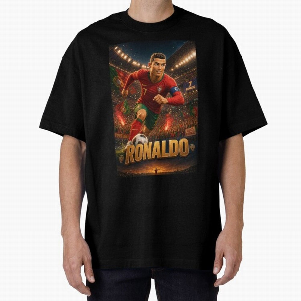 Ronaldo Oversized T-Shirt Treasure FIFA World Cup 2026 Group Stage Featuring Haaland, Brazil Energy, Vintage Soccer Flavor, Modern Football Stars, National Flags and Final Night Emotion; Made for Die Hard Supporters, Soccer Lovers, Game Day Photos