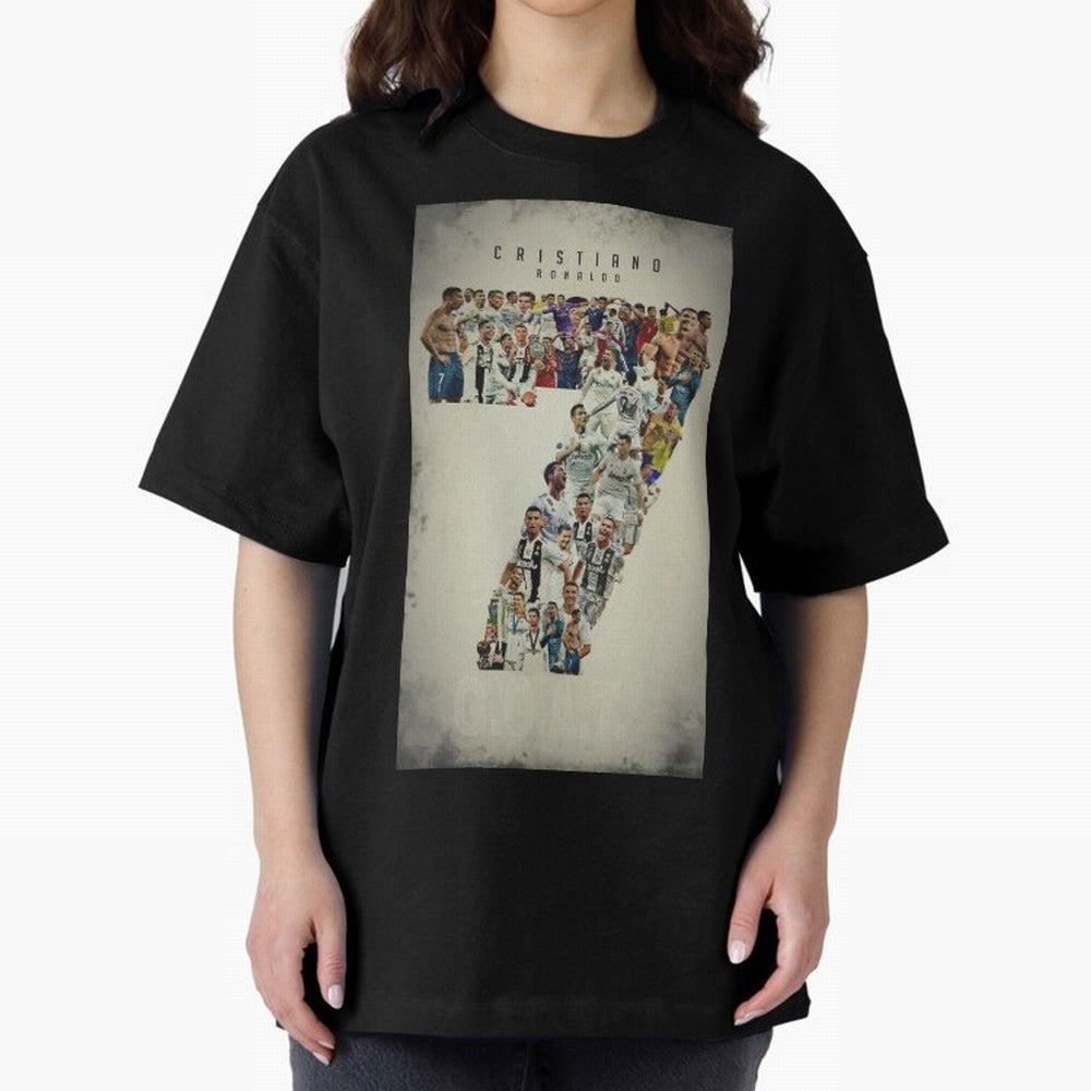 Cristiano Ronaldo Oversized T-Shirt Bring Retro Soccer Energy to Match Day Hype around FIFA World Cup 2026 USA Canada Mexico, Haaland and Mbappe, England, Global Supporter Spirit, Legendary Goals, National Colors and Tournament Celebration; Perfect