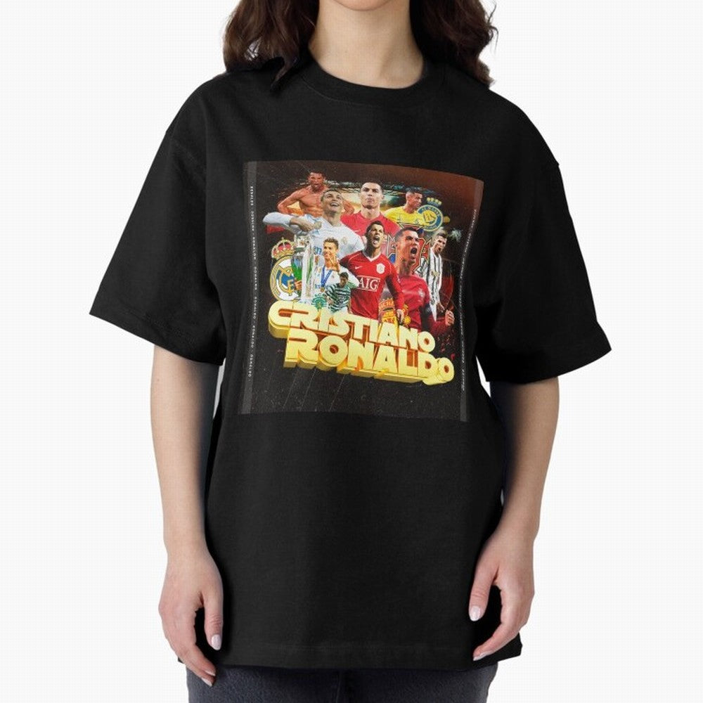 Cristiano Ronaldo Best of Career Oversized T-Shirt Support the Legends of the FIFA World Cup 2026 USA Canada Mexico Journey through Neymar Highlights, Spain Pride, Vintage Soccer Flavor, Modern Football Stars, National Flags and Final Night