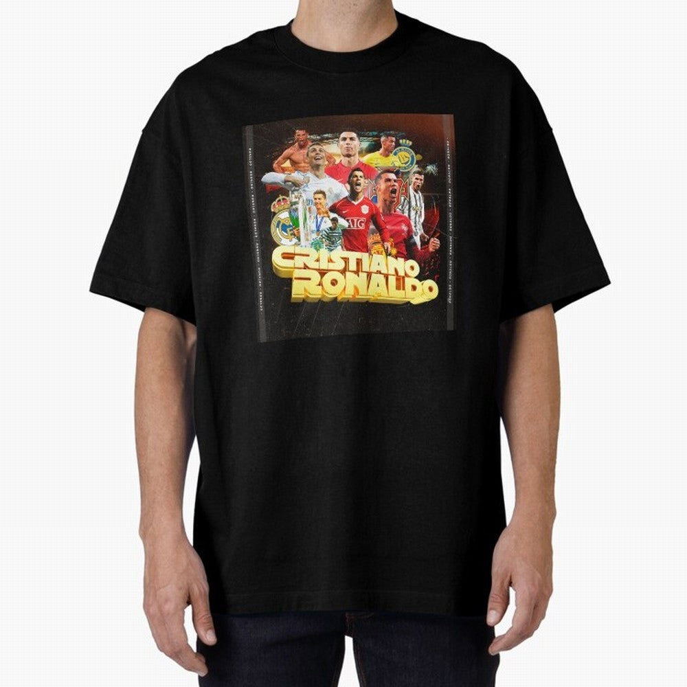 Cristiano Ronaldo Best of Career Oversized T-Shirt Support the Legends of the FIFA World Cup 2026 USA Canada Mexico Journey through Neymar Highlights, Spain Pride, Vintage Soccer Flavor, Modern Football Stars, National Flags and Final Night