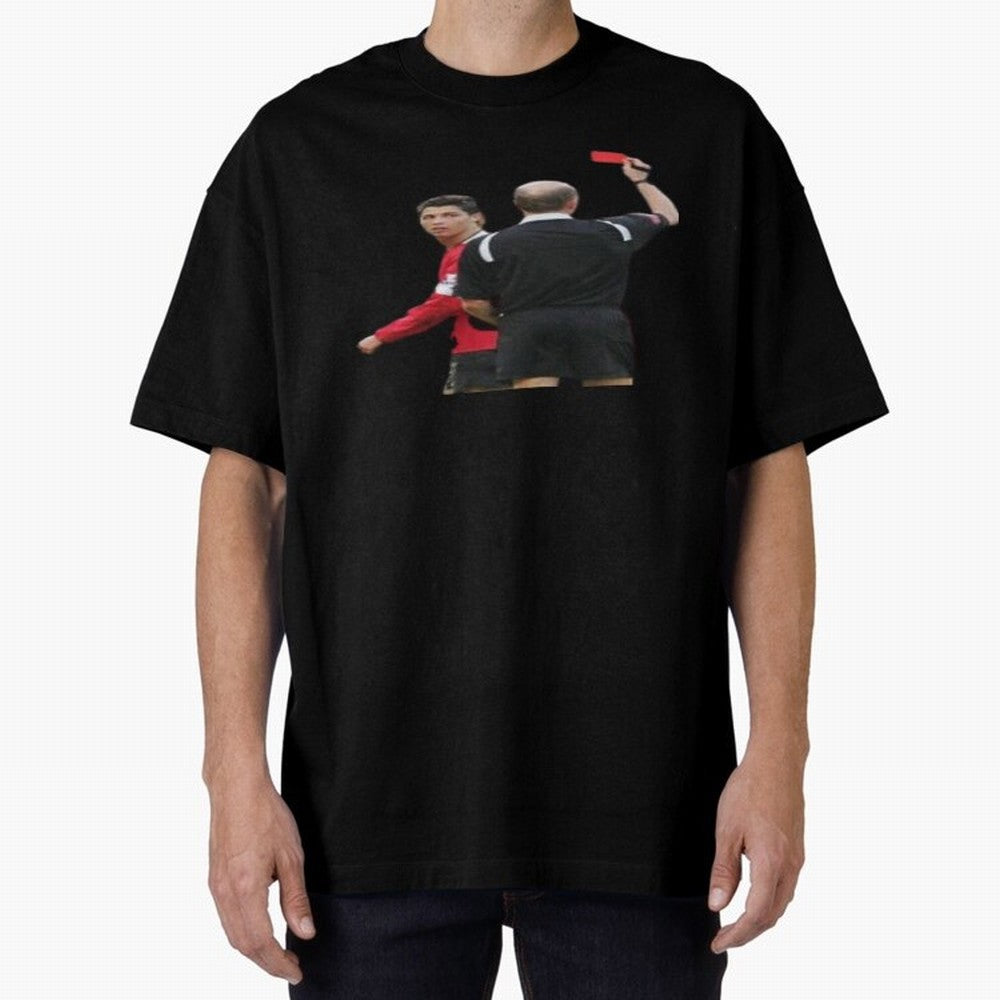 Cristiano Ronaldo Red Card Oversized T-Shirt Celebrate Supporters United by FIFA World Cup 2026 USA Canada Mexico Spirit, Filled with Brazil, Portugal and Argentina, Mbappe, Supporter Pride, Iconic Celebrations, Legendary Names and Global Match Day