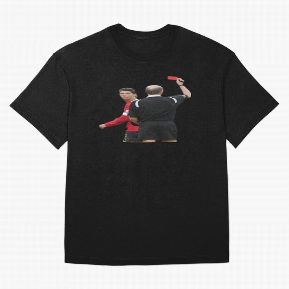 Cristiano Ronaldo Red Card Oversized T-Shirt Celebrate Supporters United by FIFA World Cup 2026 USA Canada Mexico Spirit, Filled with Brazil, Portugal and Argentina, Mbappe, Supporter Pride, Iconic Celebrations, Legendary Names and Global Match Day